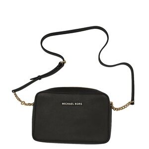 Michael Kors Black Crossbody Bag with Gold Accents